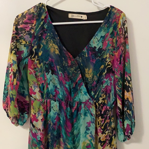 Iridescent rainbow multicolor maxi dress size medium - Picture 2 of 4